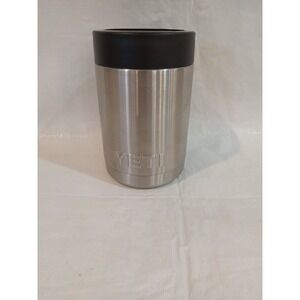Yeti Rambler Colster Can Insulator Holder Stainless Steel Black Top